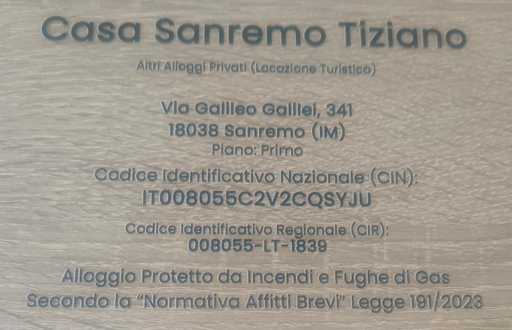 Casa Sanremo Tiziano Parking Gratis Spiaggia 15 Minuti A Piedi エクステリア 写真
